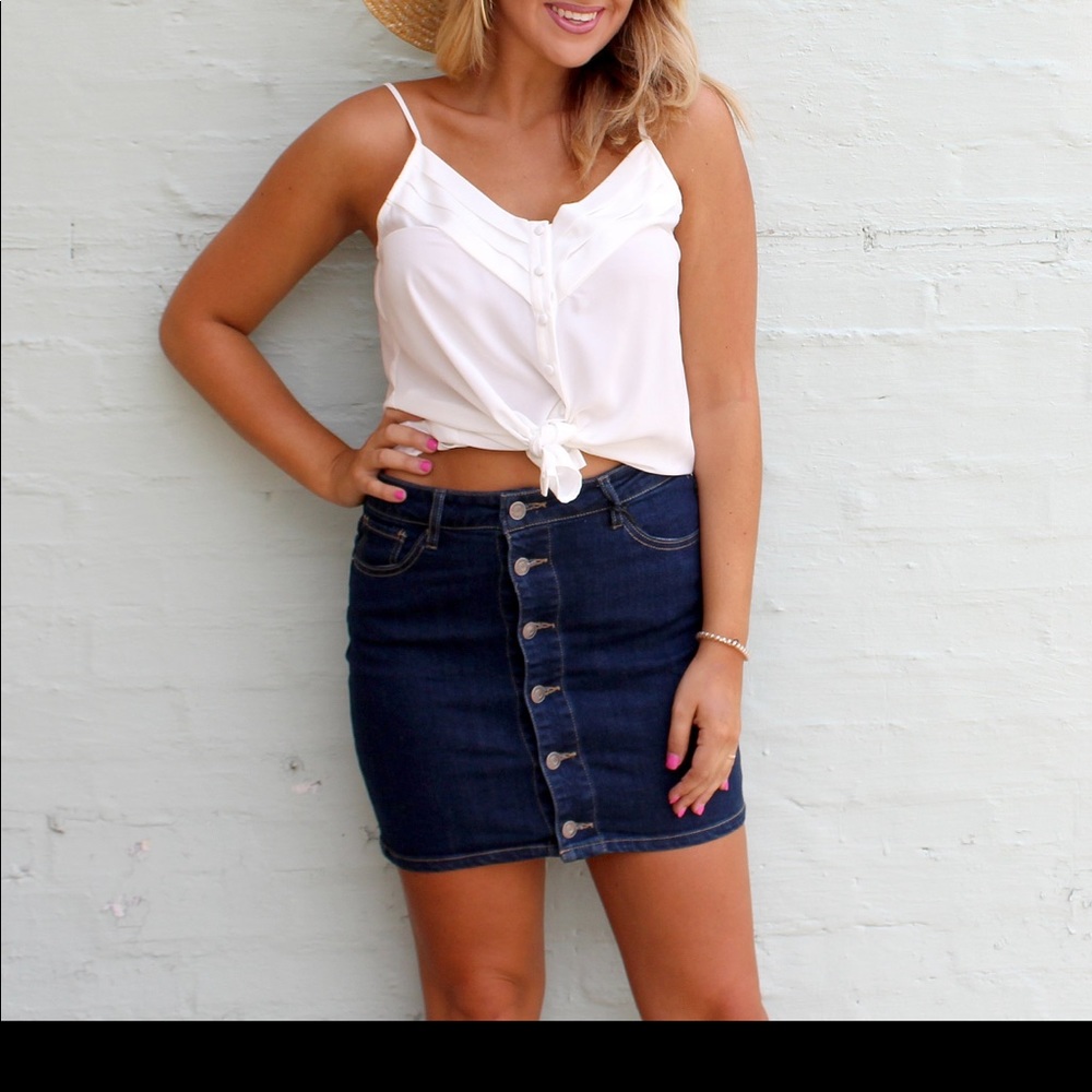 Button down blue Jean skirt